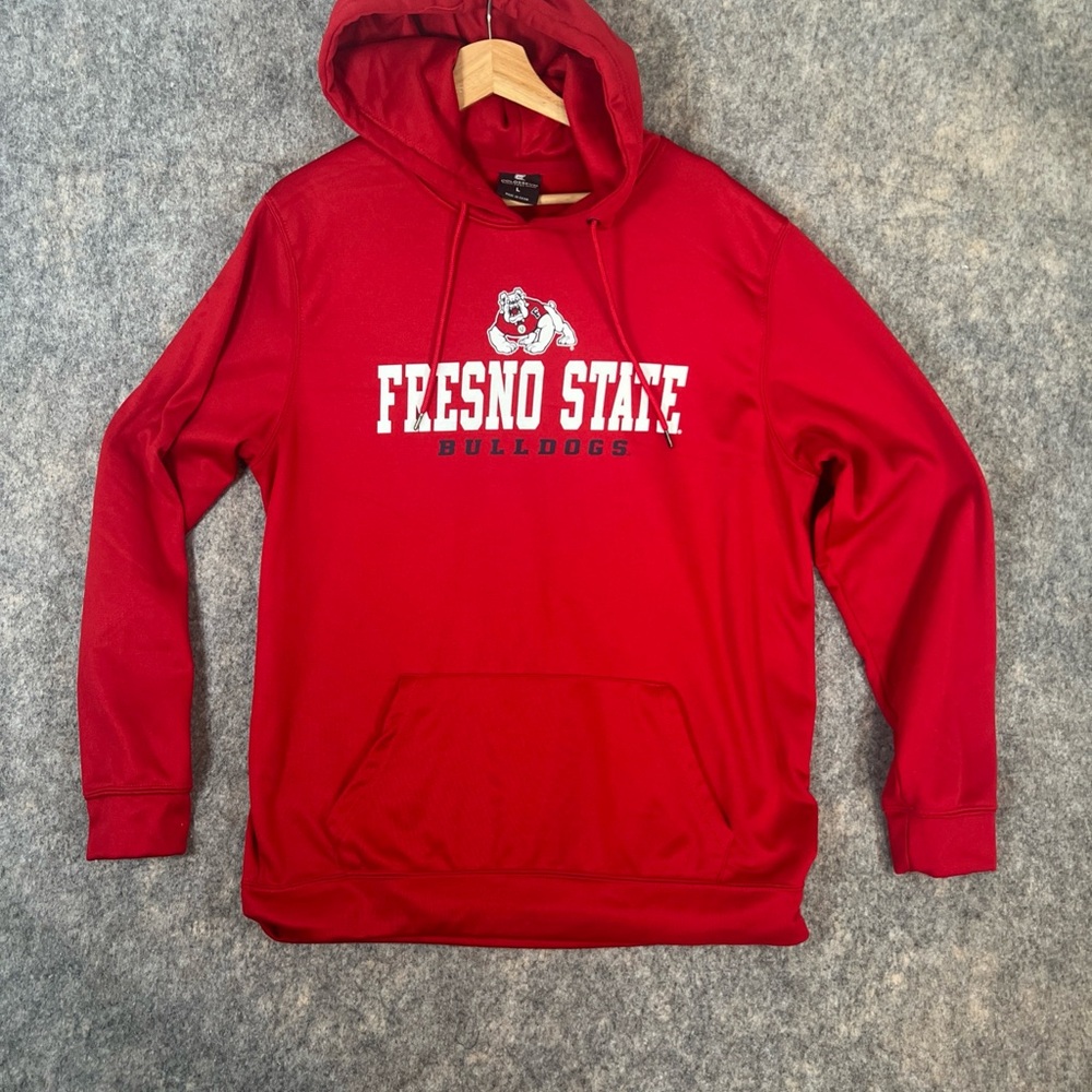 Fresno State Bulldogs Football Hoodie Men’s Large Colosseum Red Activewear